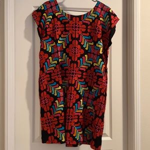 Embroidered Shift Dress